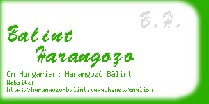 balint harangozo business card